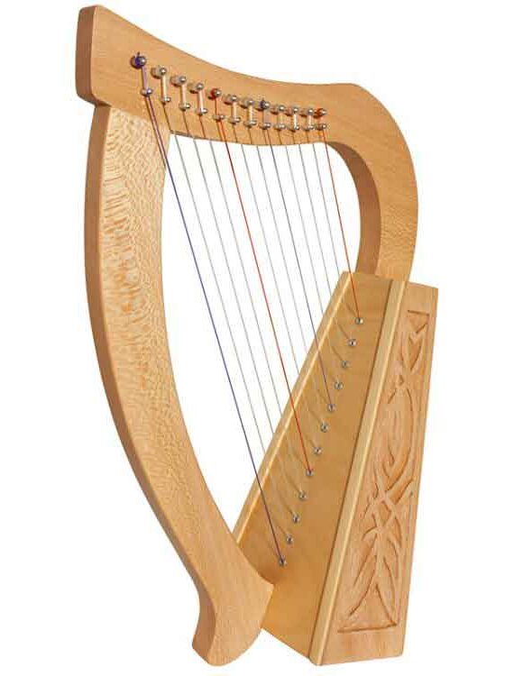 Baby Harp 12 String and knotwork designs.  Approximately 21" high.
