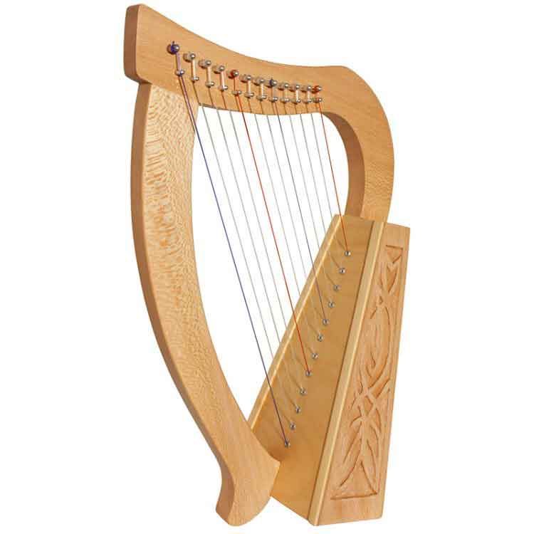 Baby Harp 12 String and knotwork designs.  Approximately 21" high.