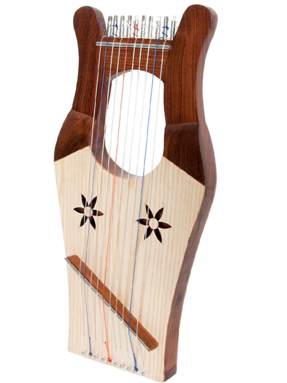 Mini Kinnor Harp Light 16"x8", Rosewood frame with ash soundboard. 10 nylon strings for the biblical scale