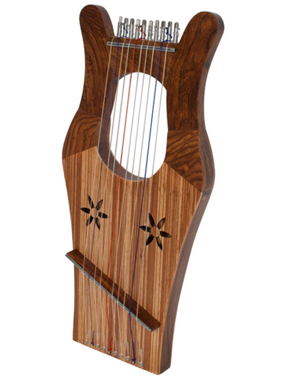This beautiful instrument is known as mini kinnor harp.King David's Harp, 16" x 8", 10 nylon strings for the biblical scale