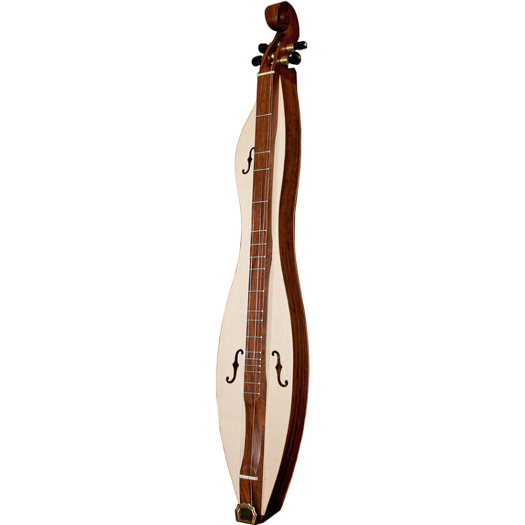 MOUNTAIN DULCIMER 4-STRING CUTAWAY UPPER BOUT F-HOLES SCROLLED PEGBOX ROSEWOOD