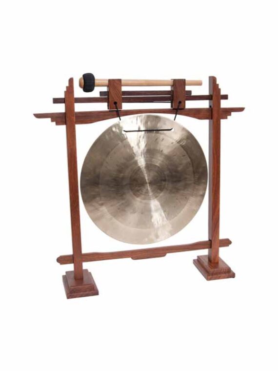 10-INCH WIND GONG & PEDESTAL STAND ROSEWOOD
