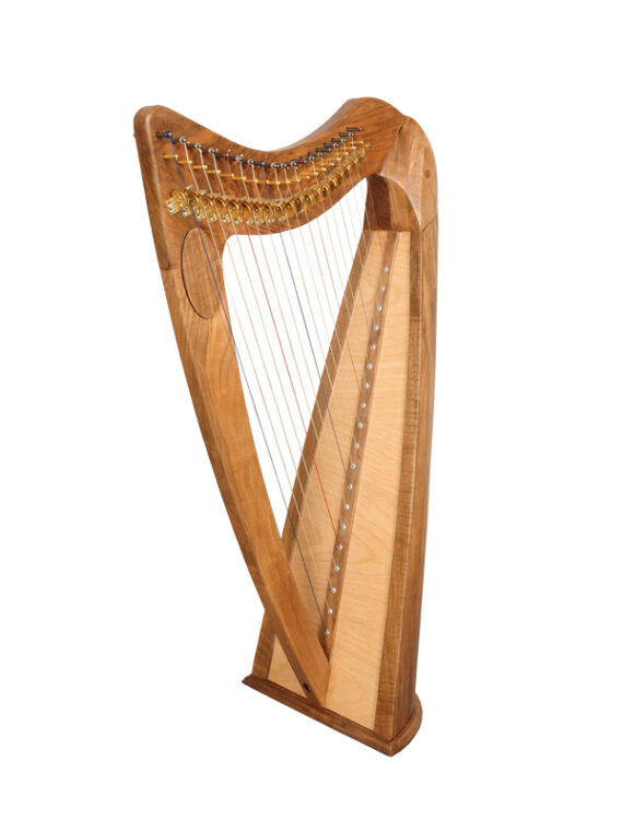 19 String Round Back Harp Walnut