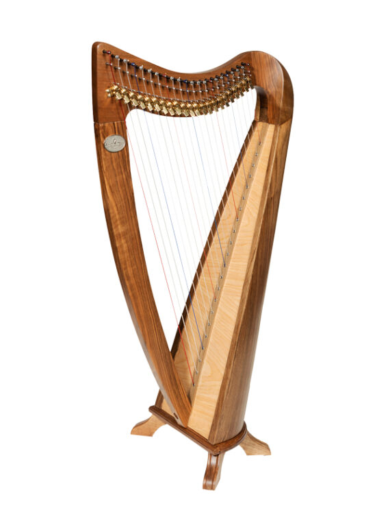 22 String Round Back Harp Walnut