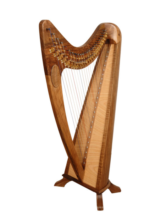 24 String Round Back Harp Walnut